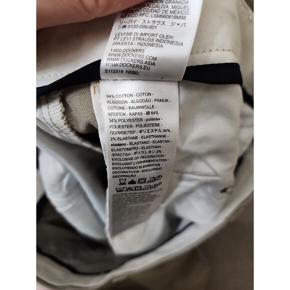 Dockers Easy Khaki Pants Mens 32x34 Tan Straight Performance Stretch NEW - Picture 8 of 10